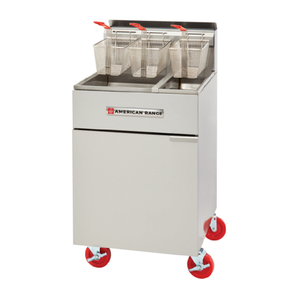 American Range AF-50/25_NAT - Floor Model Fryer, All Stainless Steel Front And Sides