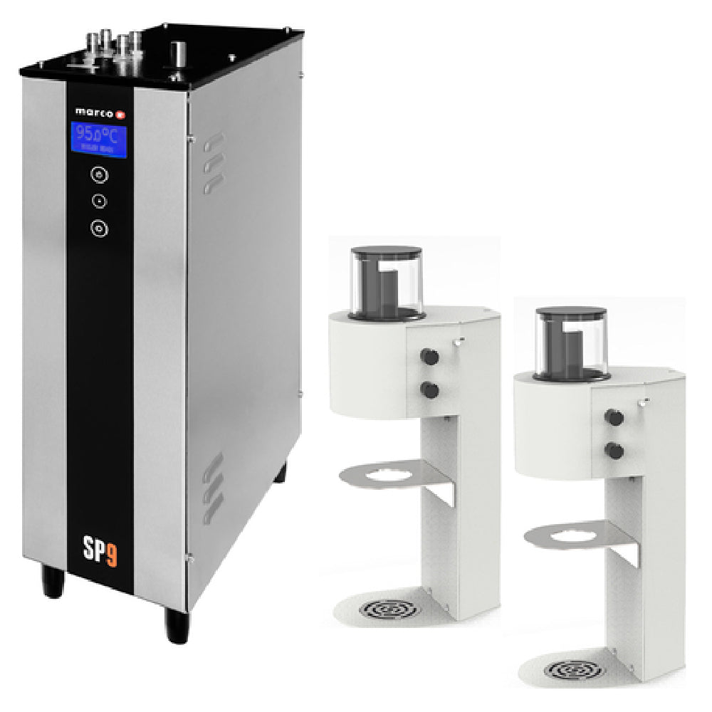 Marco Beverage Systems 1000833W SP9 Twin Head Coffee Brewer White With Under-counter Boiler