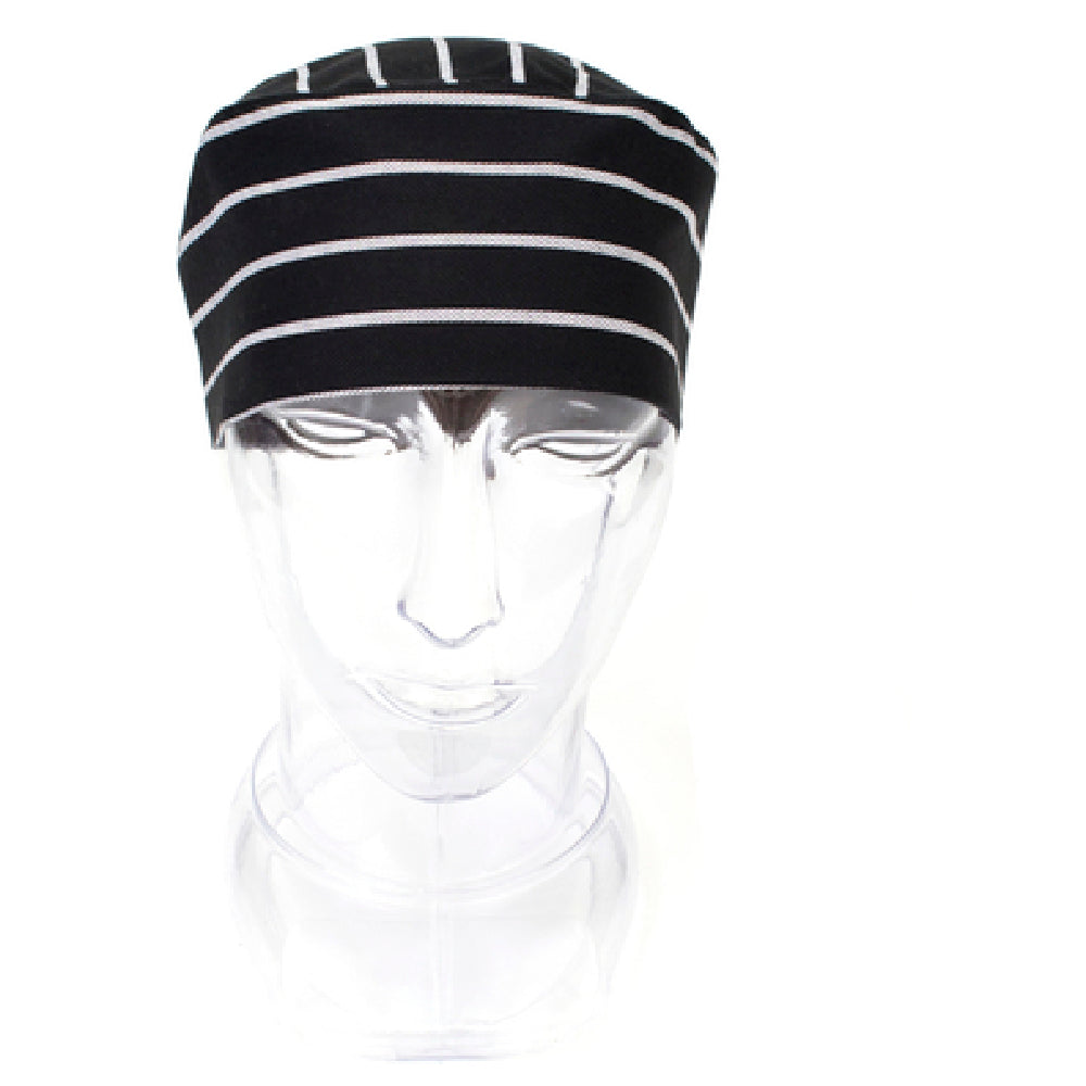 John Ritzenthaler Company RZCBCS Chef Beanie Elastic Back Cotton-poly Chalk Stripe (retail Packaging)