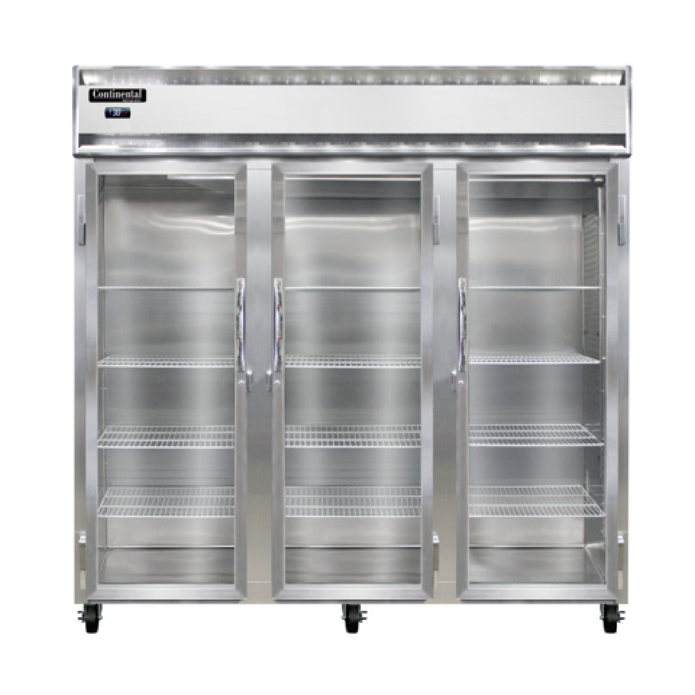 Continental Refrigerator 3RNSSPT-GD-SD Refrigerator 72 Cu. Ft. Capacity Pass-thru