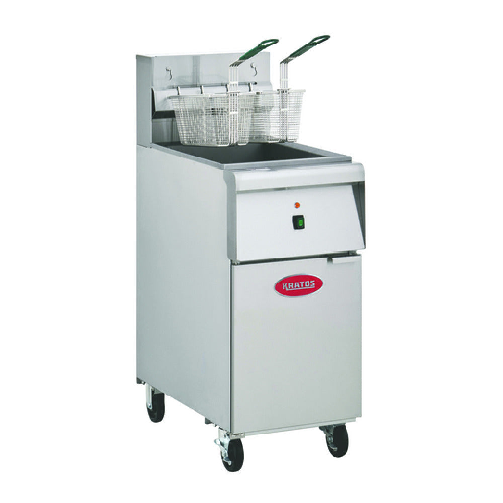Hubert 178414 - Kratos Mobile Electric Floor Fryer, 40 Lb. Oil Capacity, 28"W X 44"H