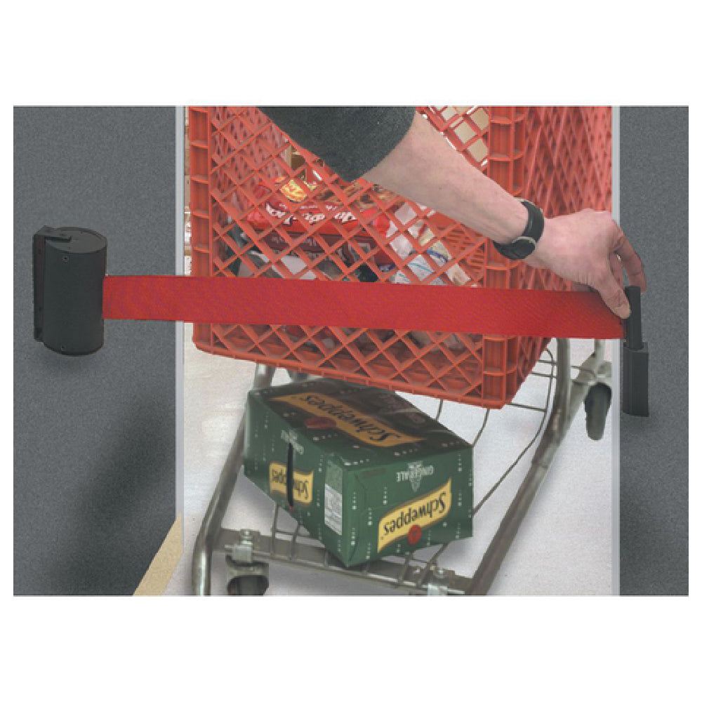 Hubert 42123 - Checkout Lane Barrier Kit, 7' Belt, Retractable
