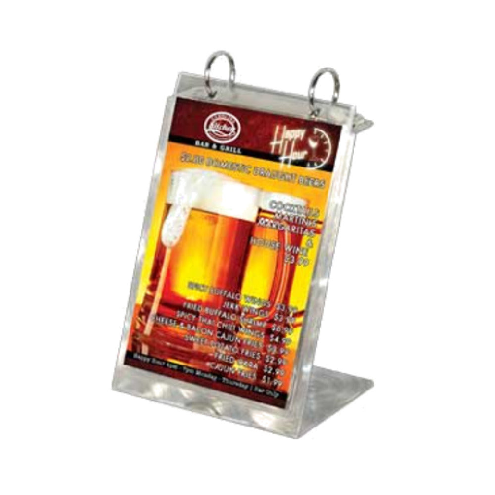 Menu Solutions MT2R-TOPB_SWIRL Table Tent Holds 5" X 7" Insert Single Panel