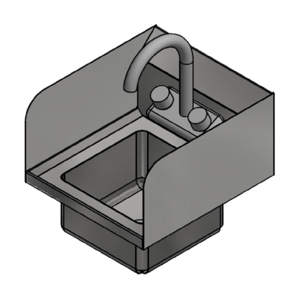 Winholt WS-HS-99-5D-SS-KT Hand Sink Wall Mounted Overall Dimensions: 12-1/2"W X 13-9/10"D X 12"H