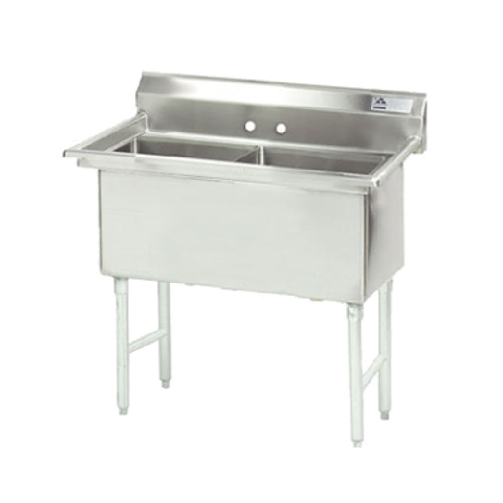 Advance Tabco FC-2-1818 Fabricated Sink 2-compartment No Drainboards