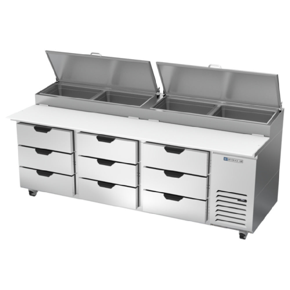 Beverage Air DPD93HC-9 - Pizza Top Refrigerated Counter, Three-section, 93"W X 38-1/8"D X 54-3/8"H