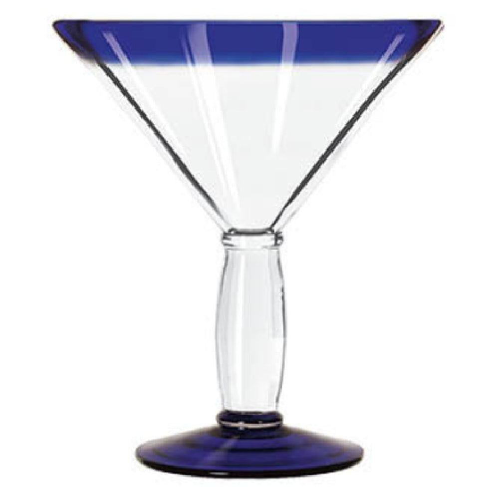 Libbey 92306 Cocktail Glass 15 Oz. With Cobalt Blue Rim And Foot