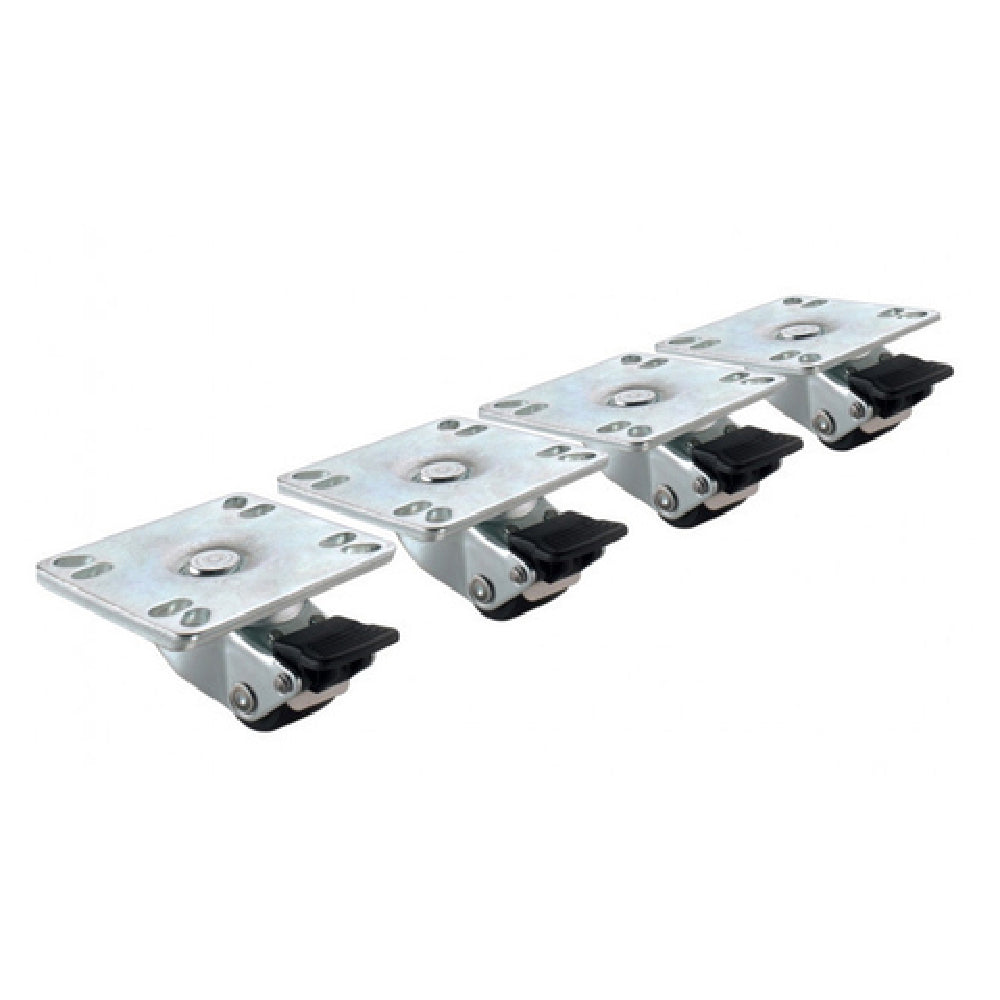 Krowne BC-130 Casters 1" Ultra Low Profile With Brakes (set Of 4) Plate