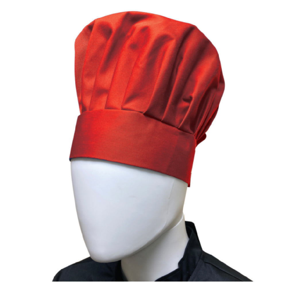 Thunder Group CH013RD Chef Regalia Adjustable Velcro Closure Chef Hats 13.5" High Overall