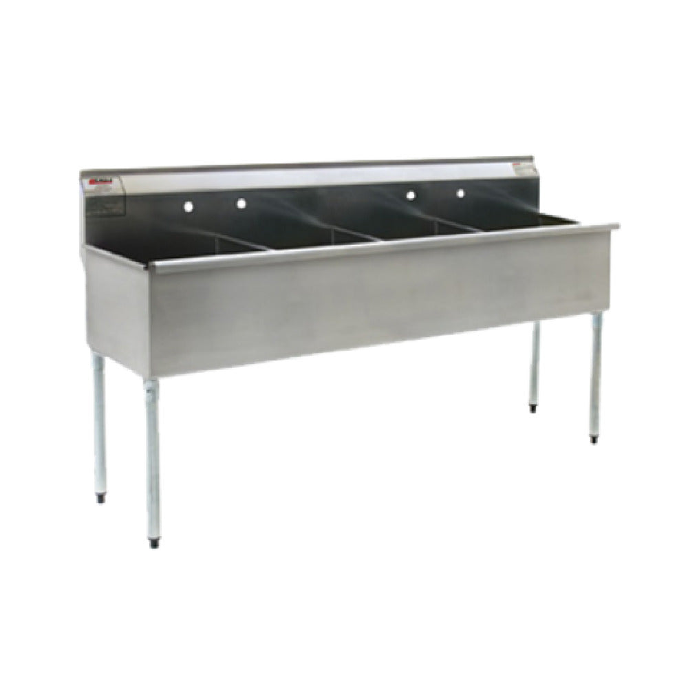 Eagle 1872-4-16/3 Utility Sink Four Compartment 73-3/8"W X 22"D