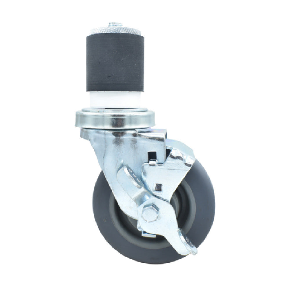 BK Resources 4SBR-4RA-GR-TLB - Swivel Caster, 2" Expanding Stem, 4" Gray Rubber Wheel