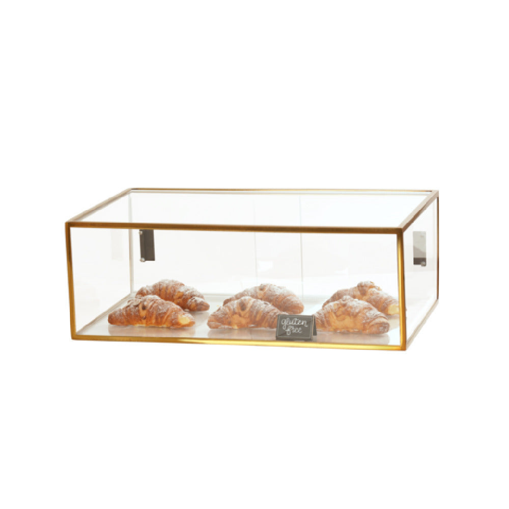 Cal-Mil 23753-130 Brooklyn Metal Case Display 28"W X 17"D X 10"H Antique Brass Finish