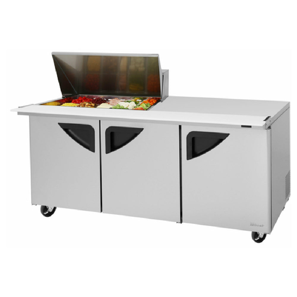 Turbo Air TST-72SD-15M-N(-LW) Super Deluxe Sandwich/Salad Mega Top Unit Three-section