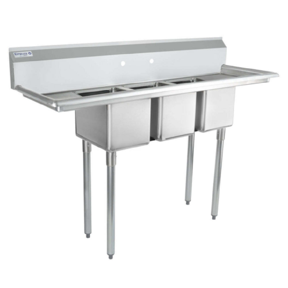 Empura ESD31014LR12 - Sink, 58"W X 19.5"D X 44.25"H, (3) Compartment
