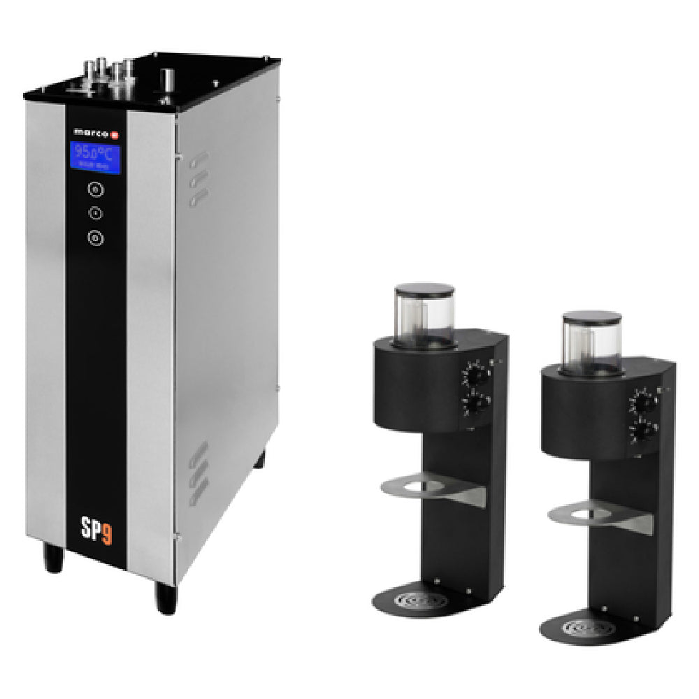 Marco Beverage Systems 1000833 SP9 Twin Head Coffee Brewer Black With Under-counter Boiler