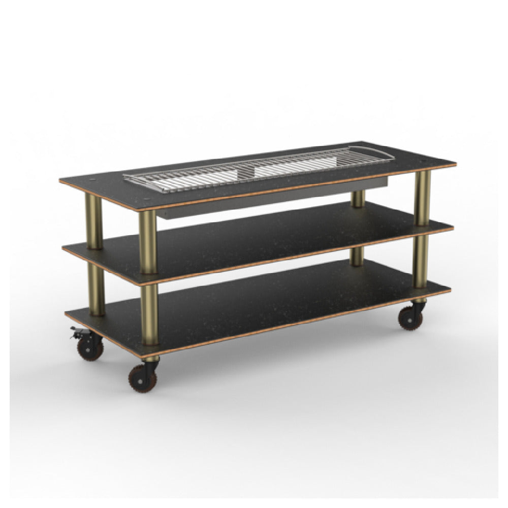 Steelite MGCMLD06MBXH - Modular Heat Table Marble Brushed Brass Heavy Duty, 71.0" X 29.5" X 95.5"