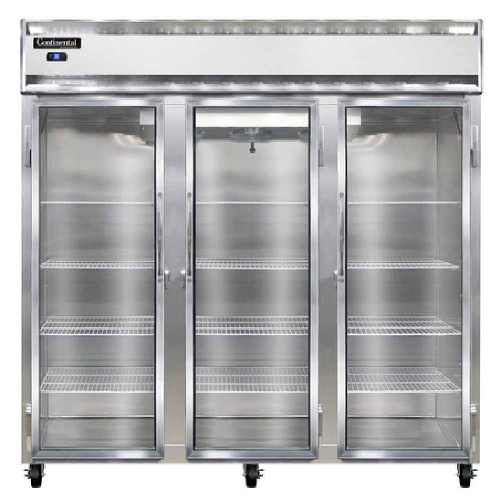 Continental Refrigerator 3RNSSGD Refrigerator Reach-in Display Three-section