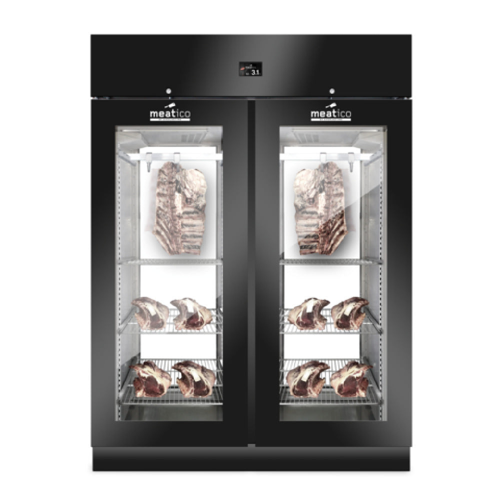 Invacus MEAT 1500 PANORAMA Meatico MEAT 1500 Panorama Dry Aging Cabinet (2) Triple Pane Glass Doors & Solid Triple Pane Glass Back