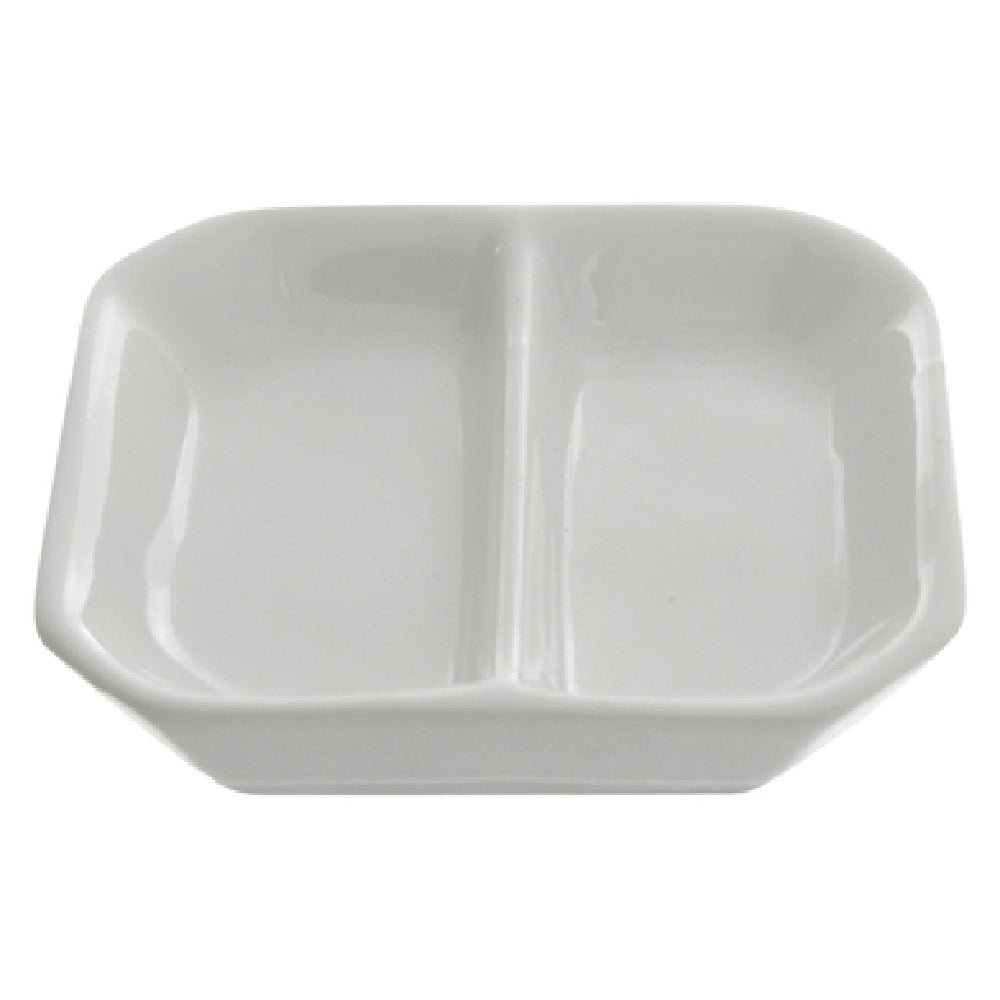 10 Strawberry St WTR-3DIV - Sauce Dish, (2) 1/2 Oz. Compartments, 3"