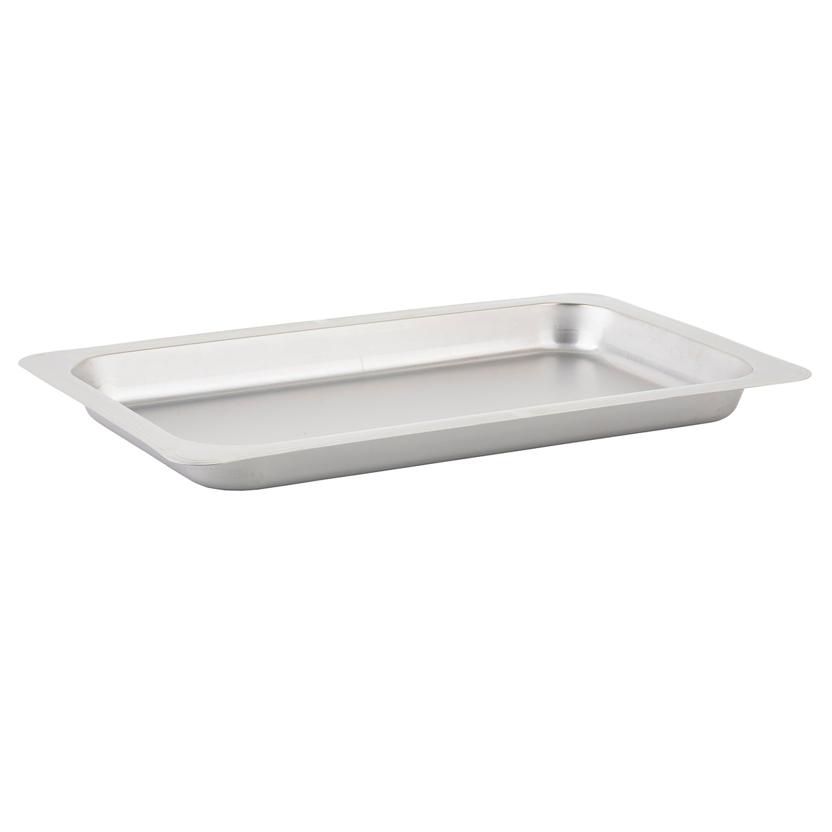 A rectangular stainless steel replacement pan, 184 oz., with slightly raised, rounded edges and a flat base. The tray has a shiny finish and is displayed on a plain white background.