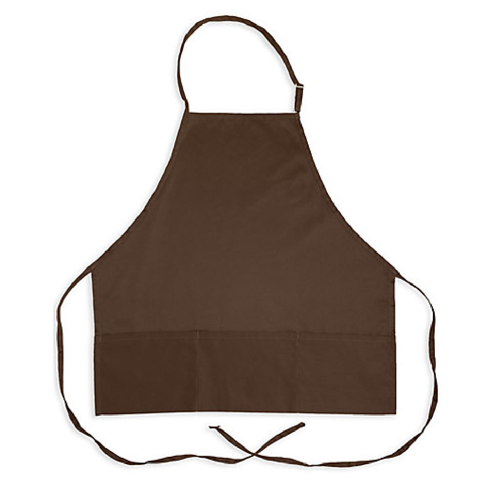 KNG 1040COF Kng 27 In Bib Apron Coffee 3 Pocket