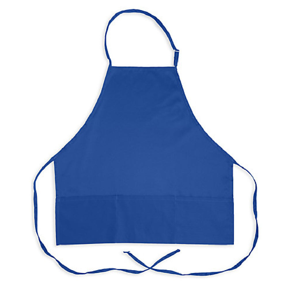 KNG 1040RBL Kng 27 In Bib Apron Royal Blue 3 Pocket
