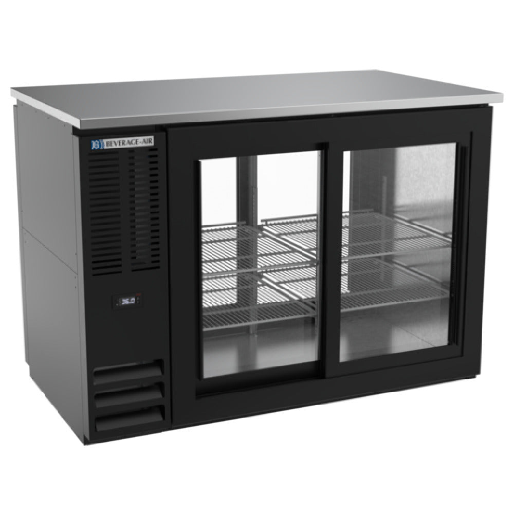 Beverage Air BBN48HC-GS-PT-B - Refrigerated Pass-Thru Back Bar Refrigerator, Two-section