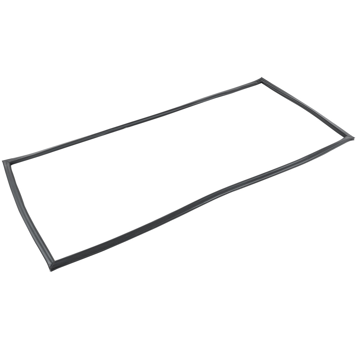 A thin, black, rectangular rubber door gasket is shown against a white background. The flexible frame, likely an Empura Refrigeration part, has slightly curved edges and appears designed to fit around the perimeter of a flat surface.