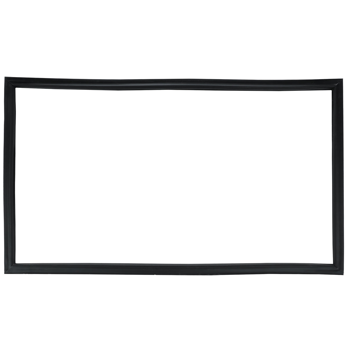A simple black rectangular frame, resembling a Door Gasket from Empura Refrigeration, features slightly uneven edges against a white background. The center is empty, revealing the backdrop. No other objects or decorations are visible.