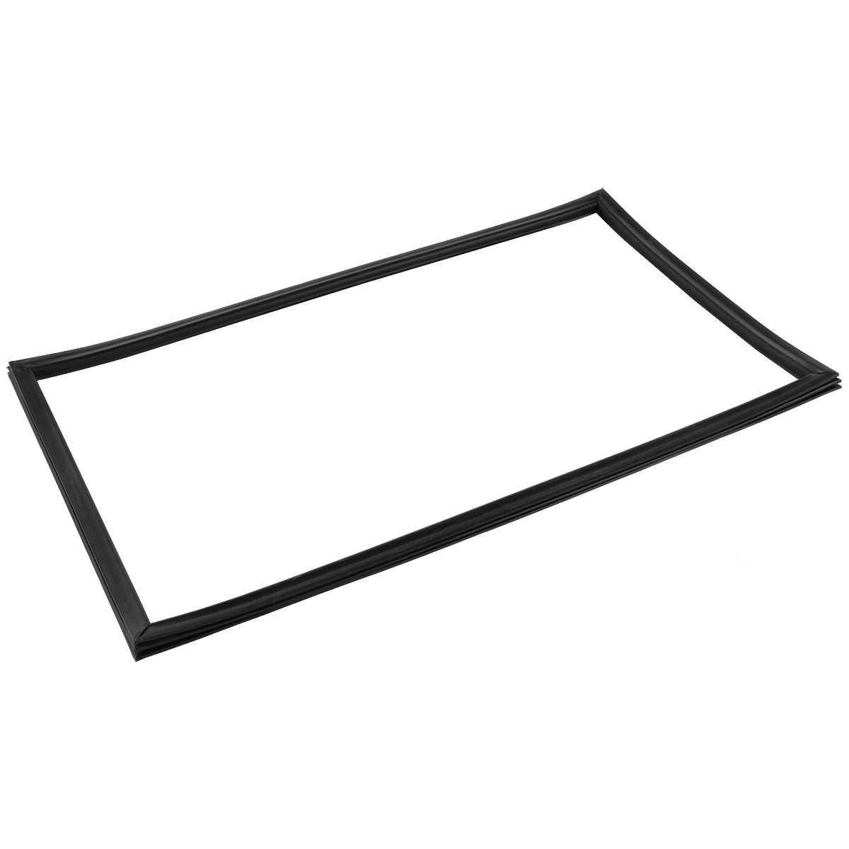 A thin, black, rectangular Door Gasket (E-KDD3-1) lies flat on a white background. The gasket has smooth edges and a uniform width, resembling a picture frame—ideal for Empura Refrigeration units.
