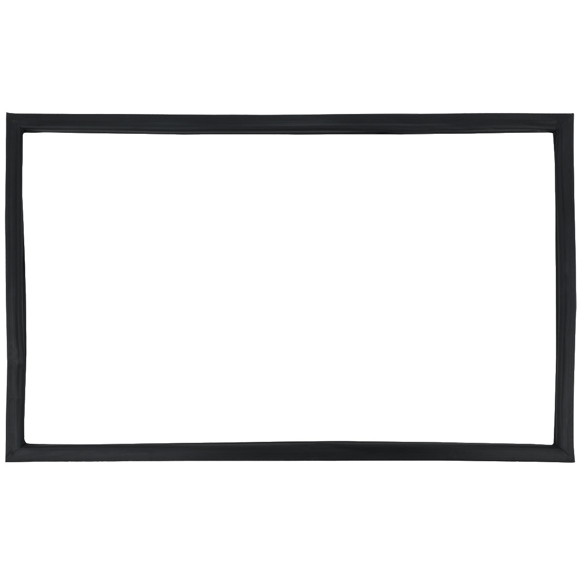 A rectangular, black picture frame with a simple, smooth design sits on a plain white background—its crisp edges reminiscent of an Empura Refrigeration Door Gasket like the E-KBB72-3G-24, highlighting the beauty of clean lines and empty space.