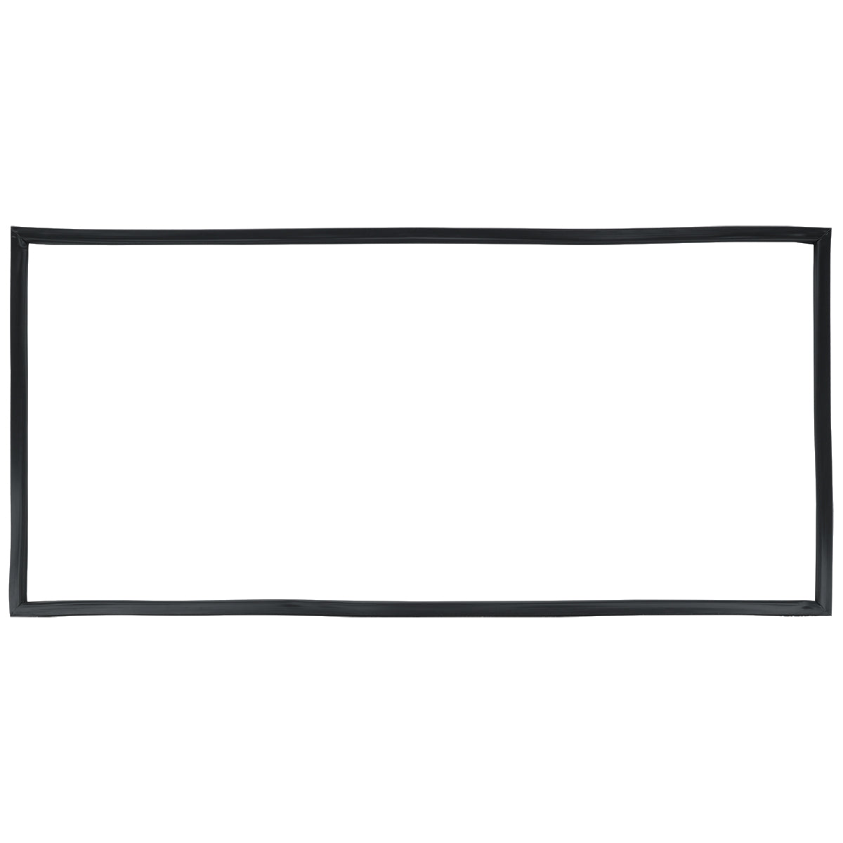 A thin, black, rectangular frame with slightly uneven edges—resembling a Door Gasket from Empura Refrigeration—is centered on a plain white background. The frame is unadorned and encloses a large empty white space.
