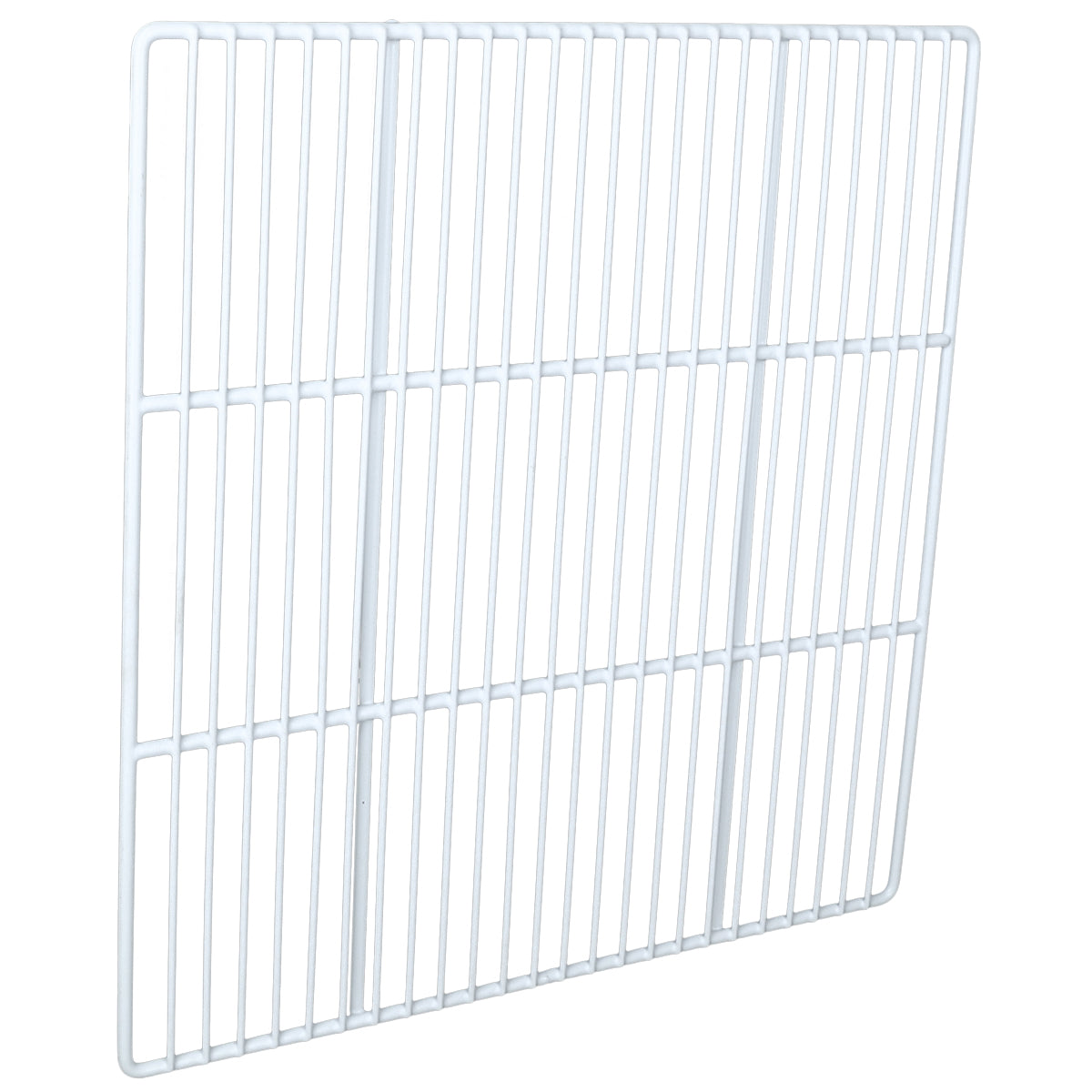 A white, rectangular metal wire rack with vertical and horizontal bars forming a grid pattern. The Right Shelf is slightly tilted, and the background is plain white. The bars are evenly spaced, creating an open and airy structure.