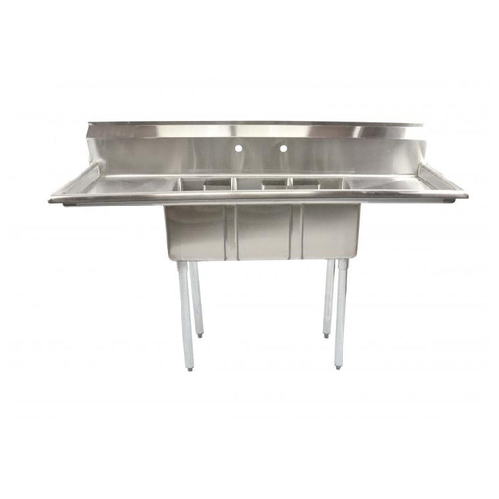 Omcan 39764 (39764) Space Saver Sink (3) 14" Front To Back X 10" Wide X 10" Deep Bowls