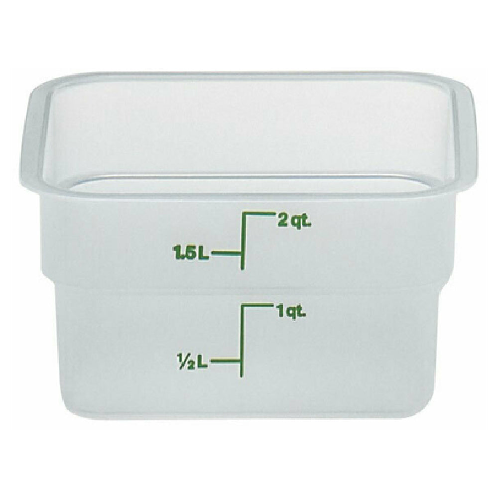 Cambro 2SFSPP190 CamSquare® Food Container 2 Qt. 7-1/4"L X 7-1/4"W X 3-7/8"H