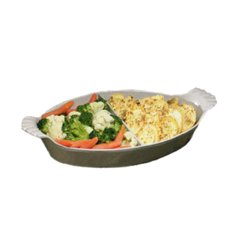 Bon Chef 5025DPLATINUMGRA Divided Au Gratin Pan 2 Qt. 8-1/2" X 15"