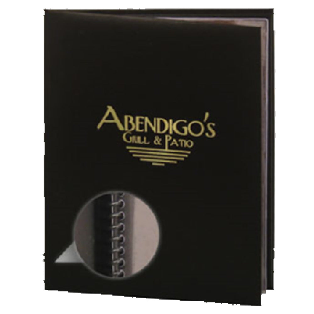 Risch AUGUSTA-SP 8.5X11 Augusta Menu Cover 8-1/2" X 11" Padded Cover Holds Black Spiral Pages (one Page Included)
