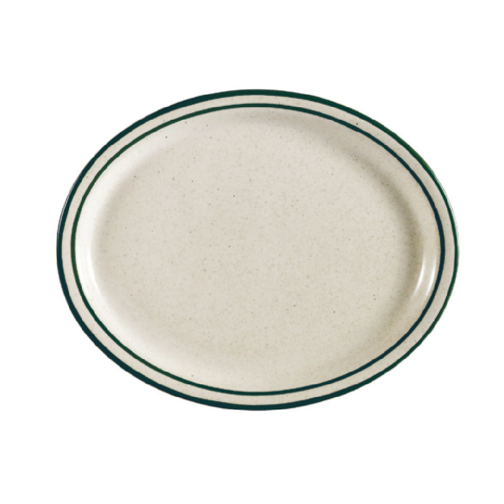 CAC China CES-13 Emerald Platter 11-1/2"L X 9"W X 1"H Oval