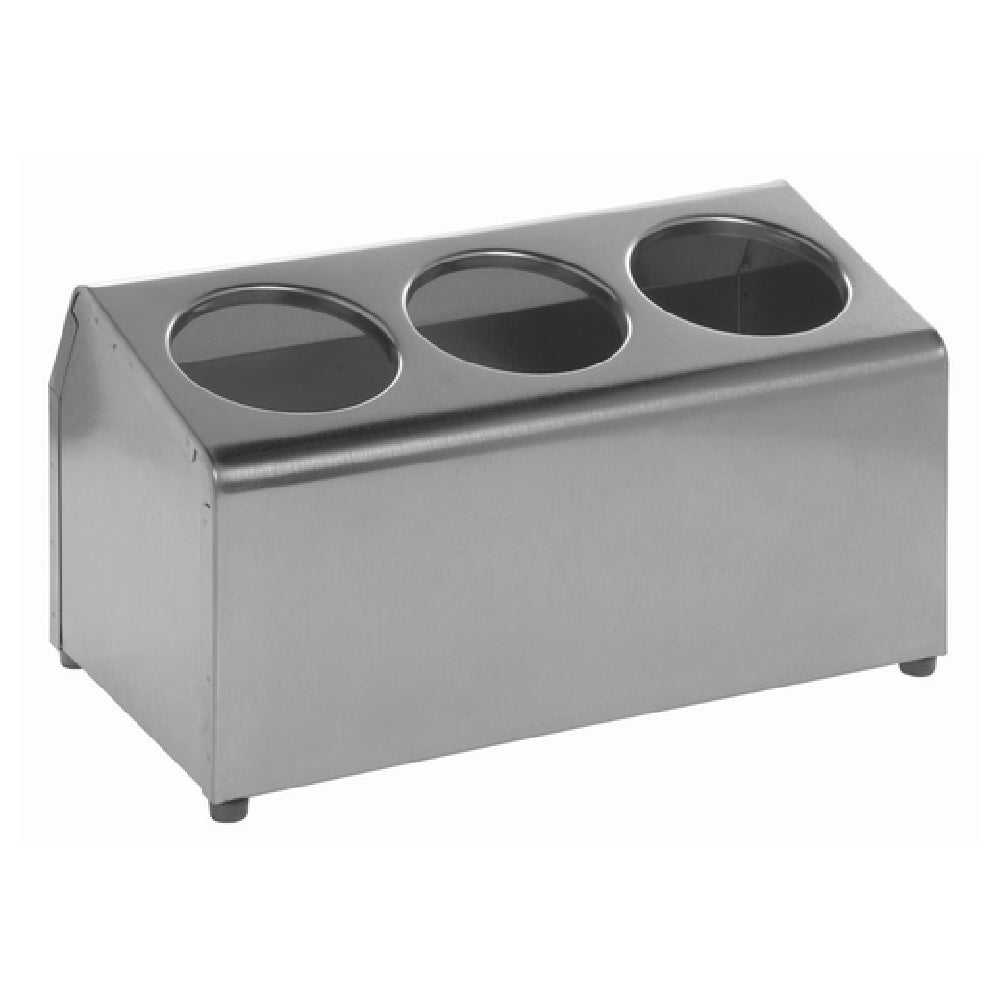Hubert 83005 - Flatware Cylinder Holder, 3-compartment, 15" X 7-3/4" X 8-1/4"H