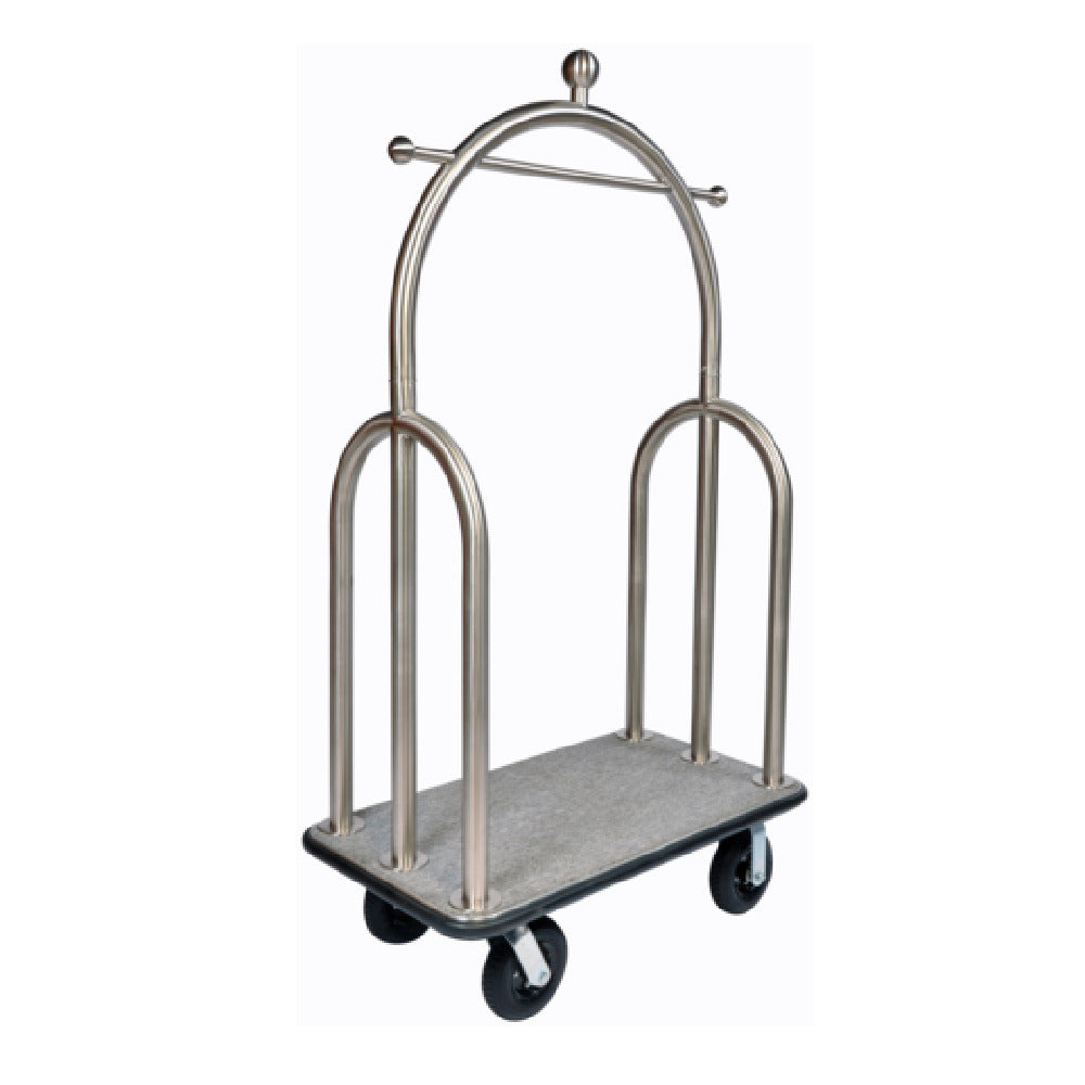 Central Specialties 3599BK-080-GRY Deluxe Bellman's Cart 44"W X 24"D X 77"H Trident Style