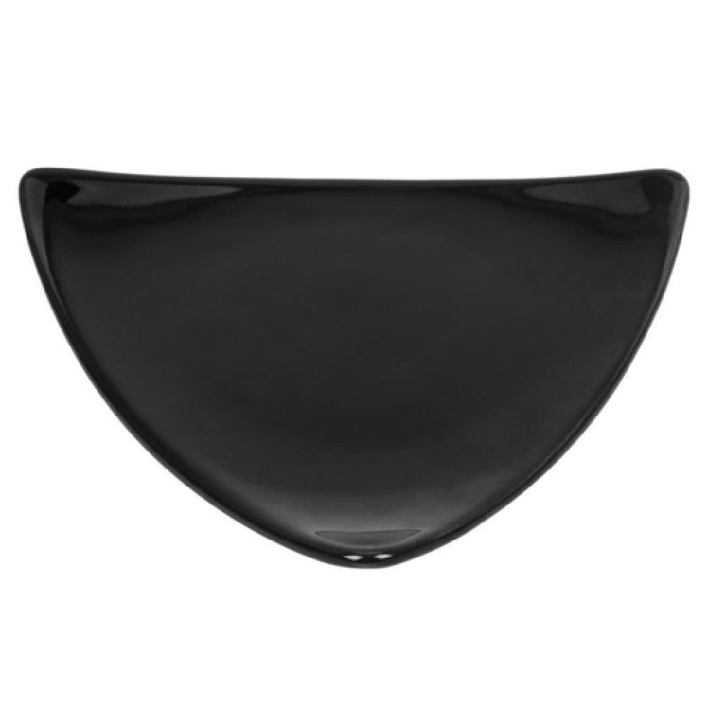 CAC China TRG-16-BLK Festiware Plate 10-1/2"L X 10-1/2"W X 1-1/8"H Triangular