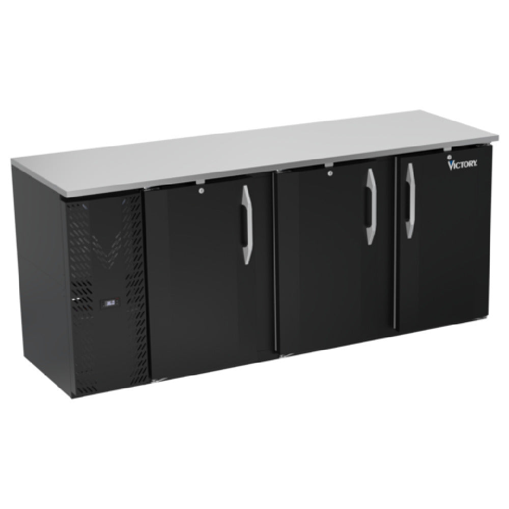 Victory VBBN78HC-B - Back Bar Refrigerator, Three-section, 78"W X 26-1/8"D X 34"H