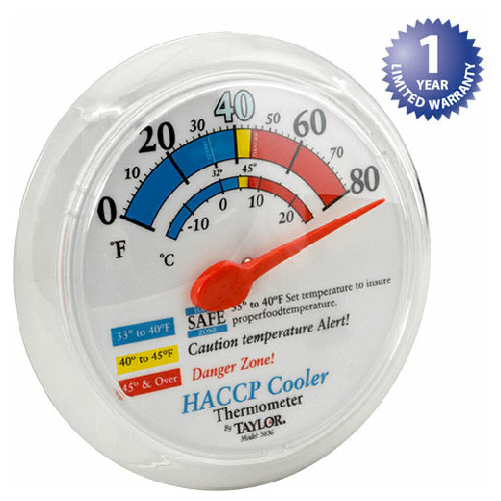 Taylor Thermometer 5636 Thermometer (6"od Wall 0/80f)