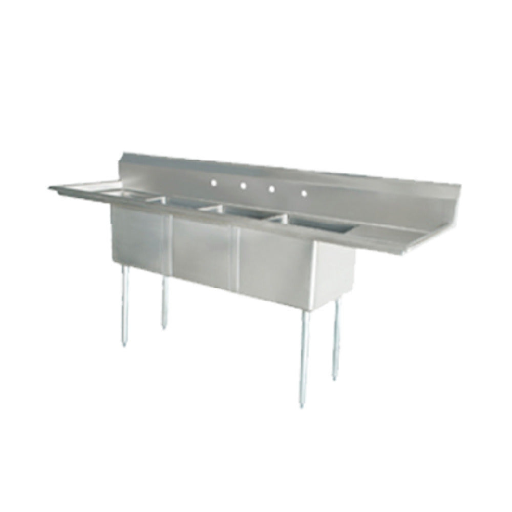 Omcan 25261 (25261) Pot Sink (3) 24" Front To Back X 24" Wide X 14" Deep Bowls