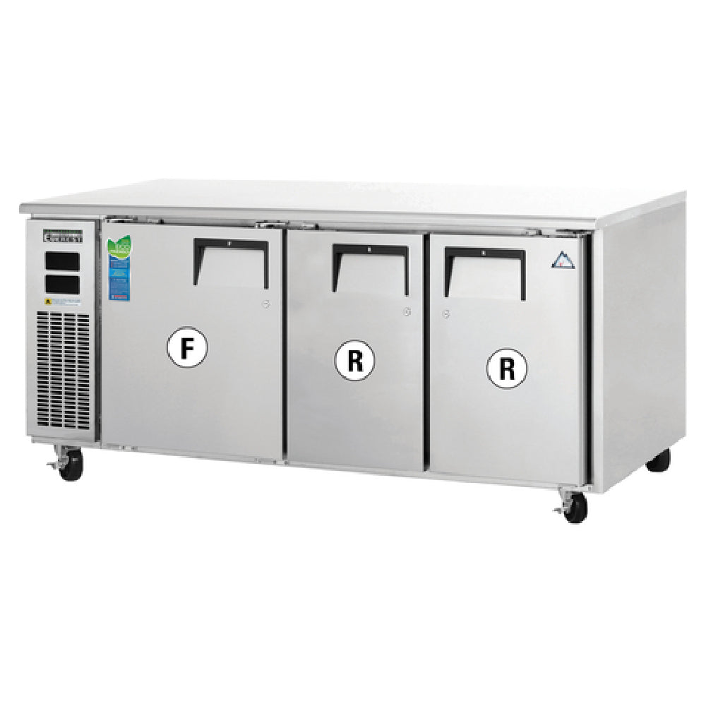 Everest Refrigeration ETRF3 Undercounter/Worktop Dual Temperature Refrigerator/Freezer Combo