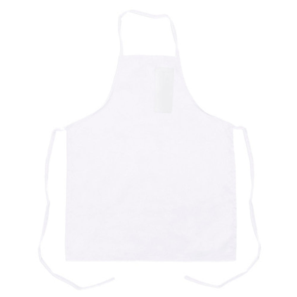 AllPoints 1461WHT 32 In Bib Apron White Pencil Pocket