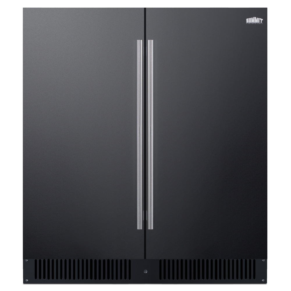 Summit FFRF3070BL - Undercounter Refrigerator-Freezer, 30" Wide, French Door Swing