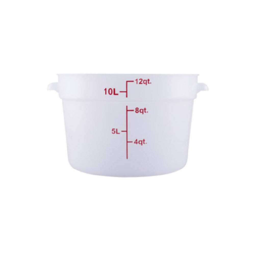 Hubert 29A-055 - Kratos® CenPro Round Food Storage Container, 12 Qt. Capacity, Translucent