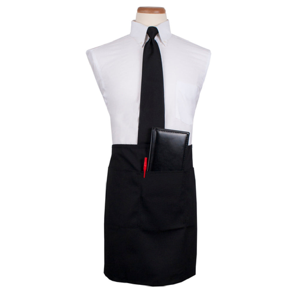 John Ritzenthaler Company CL3PWACELBK-1 Chef Revival® Waist Apron 26" X 18-1/2" Long 3 Pocket And Pen Pocket