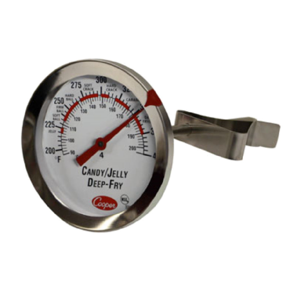 Cooper Atkins 322-01-1 Candy/Deep Fry/Jelly Thermometer Zoned 2-1/2" (6.3cm) Dia. Dial Type With 6" (15.2cm) Stem Length And .250" (.635cm) Shaft Dia.